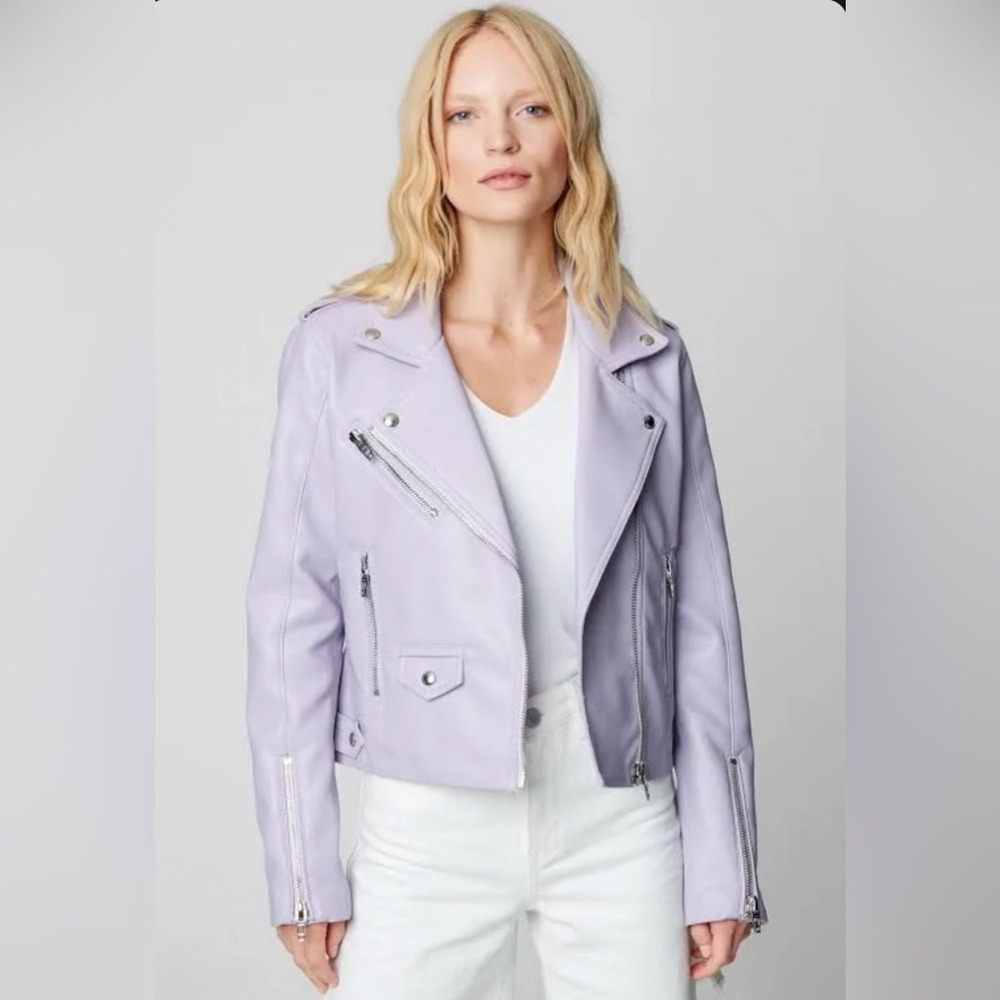 BN Blank NYC Faux Leather Moto Jacket in Highway Star (Lavender), Size Small - Picture 4 of 4